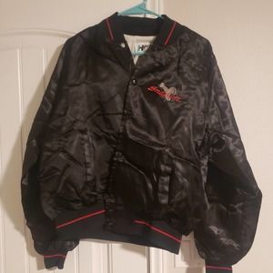 Snap on Black slicker button up jacket size large